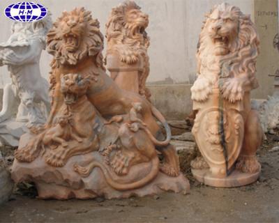 China China Traditional Standing Sunset Red Marble Stone Statue For Sale for sale