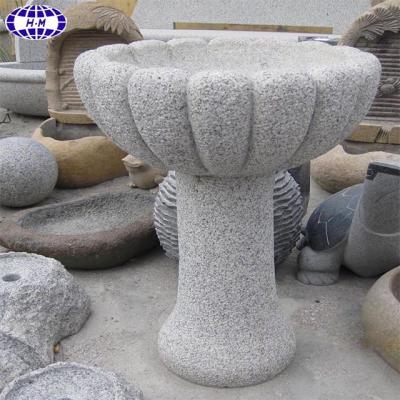 China Light Gray Craftsman Chinese Granite Garden Stone Planters Pots for sale