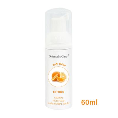 China OEM Oriental Care Citrus 60ML Foam Feminine Wash Vaginal Cleaning Wash Yoni Wash for sale