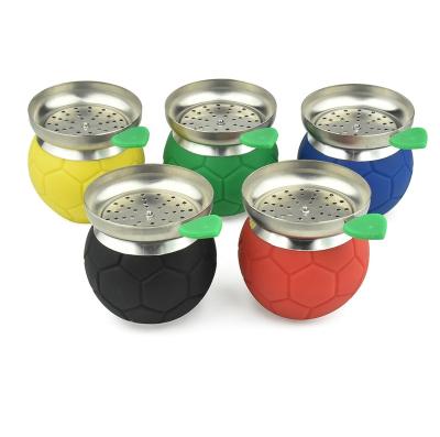 China Wholesale Aluminum Alloy Shisha Bowl Aluminum Hookah Accessories Like Football With Stainless Steel Plate for sale