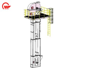 China Rice Mill Chain Belt Bucket Elevator Low Speed 600 - 1200mm Head Pulley Dia for sale