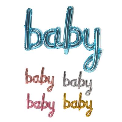 China Italic Baby Balloons Girl Connection Baby Gold Silver Foil Capital Balloons Toy Cheap Party Gift Decoration for sale