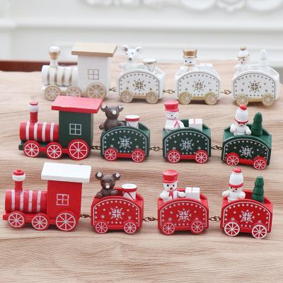 China 2020 New Wooden Mini Trains Wooden Mini Trains Children's Christmas Gift Christmas Decoration Wooden for sale