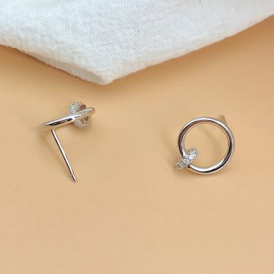 China Romantic High quality fashion jewellery 925 silver stud earring platinum rose gold plated earrings for ladies for sale