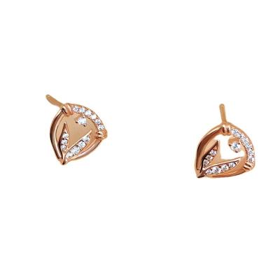 China Cute 2023 Fashion Dainty Inlaid Zircon  Geometry Shape Stud Earrings Female Cute S925 Sterling Silver Little Prince Stud Earrings for sale