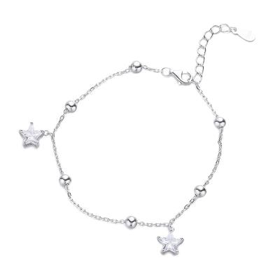 China CLASSIC Factory Direct Sale Custom 925  Sterling Silver Jewelry Chain  Beads And Star Zircon Bracelet  2023 New Design for sale