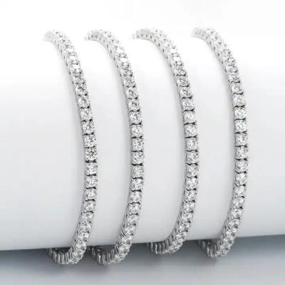 China Vintage USA Stock 5mm VVS Diamond Tennis silver 925 designer fashion jewelry bracelet  bracelets women fashion jewelry for sale