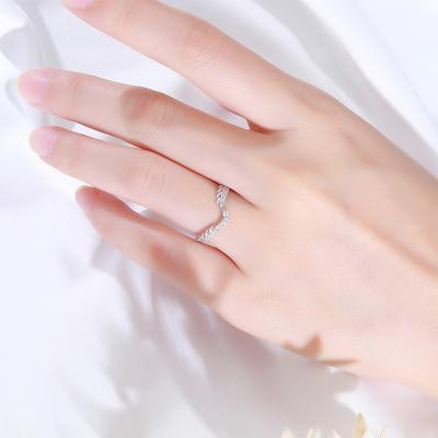 China CLASSIC Best Selling Classics Design vintage 925 Sterling Silver Leaf CZ Ring Gift And Party Rings For Women for sale