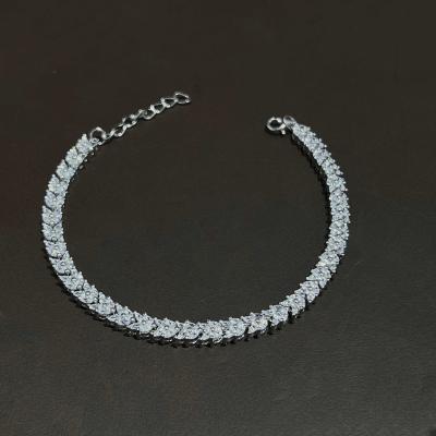 China TRENDY Women Luxury Jewelry Round 2MM 2.5MM 3MM 4MM 5MM Cubic Zircon Tennis Bracelet 925 silver Diamond Tennis Bracelet for sale