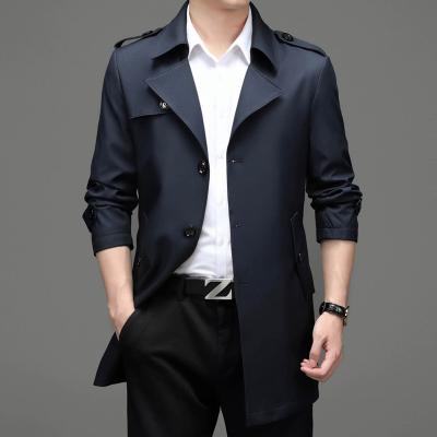 China Hg Men's Anti-Wrinkle Cardigan Belt Long Sleeve Single Breasted Single Breasted Trench Coat for sale