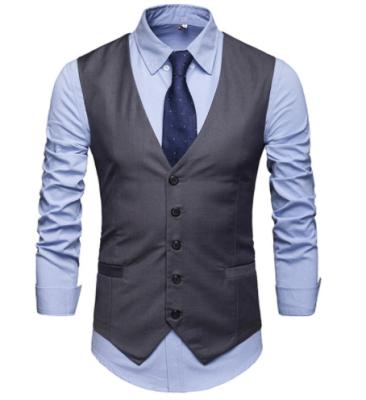 China Chalecos Hombre Single Breasted Formal Solid Linen Casual Vest Men Anti-Shrink Mens Suit Vest Waistcoat for sale