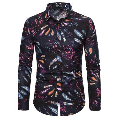 China Hg Ethnic Floral Print Men's Casual Wear Fashion Style Shirt for sale