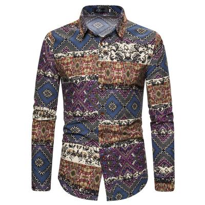 China Hg Ethnic Floral Print Men's Casual Wear Fashion Style Shirt for sale