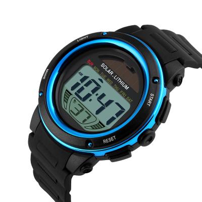 China 5Bar Digital Chronograph PU Chronograph Men Outdoor Sport Watch SKMEI 1096 Strap Solar Wristwatches Mens Waterproof Watch reloj hombre for sale