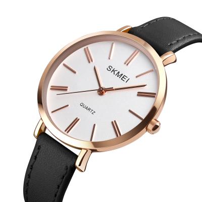 China Simple Design Water Resistant Skmei 1397 Luxury Big Face Japan Quartz Watch Ladies Leather Quartz Watch Women for sale