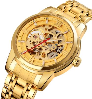 China Skmei automatic date 9222 gold men's stainless steel automatic mechanical mechanical watches 2021relogio for men's wrist for sale