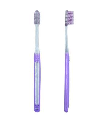 China Manual Unbreakable Transparent PETG Handle With Colorful Twisted Tapered Stiffens Adult Toothbrush for sale