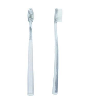 China Manual Unbreakable Transparent PETG Handle With Tapered Bristles Adult Toothbrush for sale