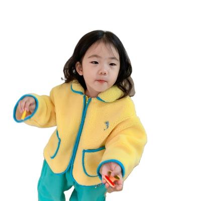 China Girls Quilted Jacket Korean Children's Clothing Padded Jacket Warm Children's Lamb Velvet Jacket Baby Fleece Double-Sided Jacket for sale