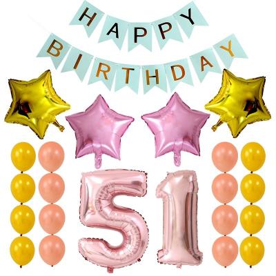 China Happy Birthday Party Decorations 3D Mylar Paper Banner Kit Black Gold Foil Lettering Letters for sale