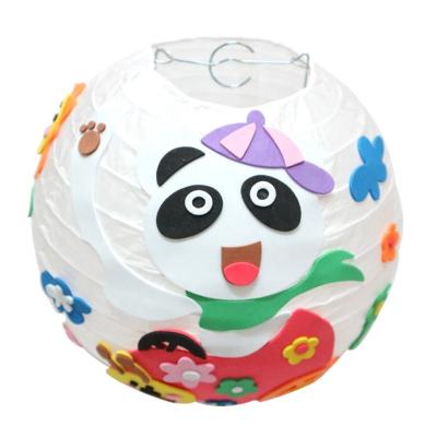 China Hot Environmental Protection Cotton DIY Paper Lanterns Cartoon Paper Kids and Handmade Kindergarten Paper Lantern Festival Lantern Decoration for sale