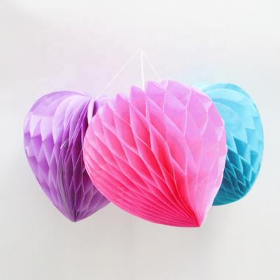 China Heart Shaped Tissue Paper Tissue Paper Honeycomb Ball Wedding Decoration Valentine's Day Gift Tissue Paper Party Backdrop Party Decoration for sale