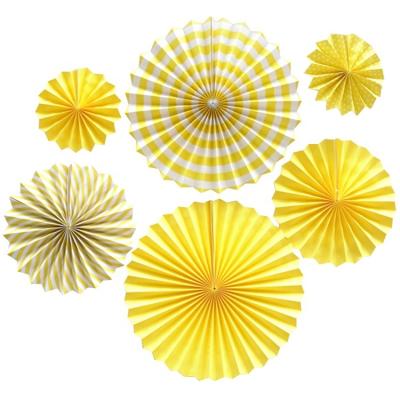 China Vibrant Colorful 6PCS/set Tissue Paper Paper Fans Set Festival Decor 6pcs/set Fans Set Hanging Paper Party DIY Decoration for sale