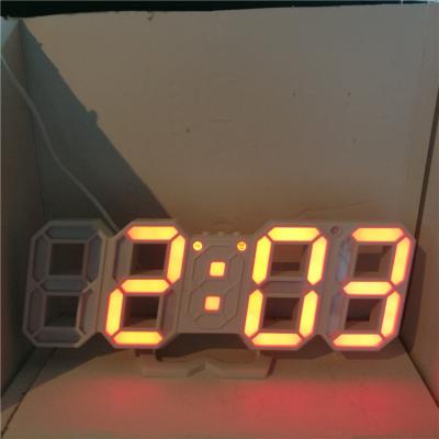 China Calendars alternately show time date temperature with 3D numbers, desk and wall alarm LED skeleton clock for sale