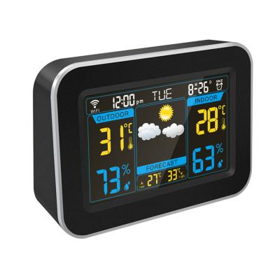 China Class LCD digital weather station animated desktop APP wifi forecast clock for sale