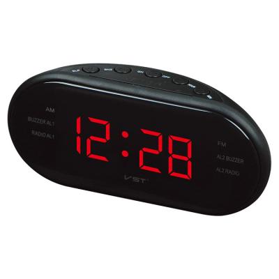 China 1.2 Inch LED Display Desktop Digital Alarm Clock Radio with AM/FM Radio for sale