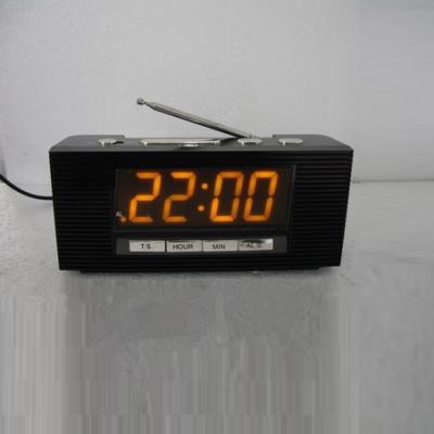 China ABS LED Display Digital Desktop Alarm Clock With Radio for sale