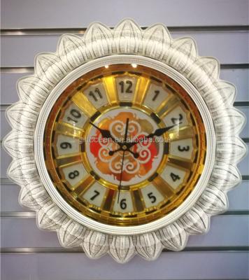 China detached house decorative 478*478*75MM simulat nature stone flower wall clock for sale