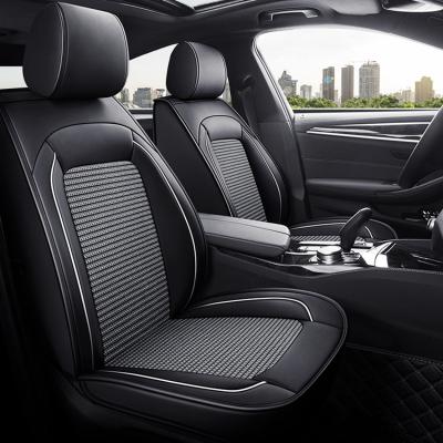 China General 5pcs Business Leather With Ice Silk Waterproof Car Seat Cover for sale