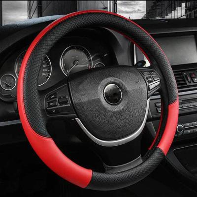 China Styling High Quality Leather Car Sports Microfiber Steering Wheel Cover 38cm for sale