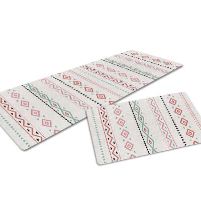 China Best Selling Goods Washable Using Kitchen PVC Mat Printed Kitchen Mat Set for sale