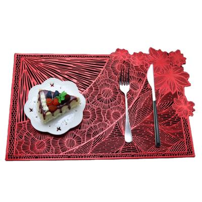 China Sustainable Tanning Hollow Engraved Home Place Mat Potholder Coaster Decoration Dinner Supper Place Mat for sale