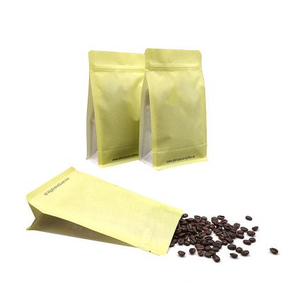 China High Quality Recyclable 100% Biodegradable Paper Ziplock Bag Soft Packaging Flat Bottom Coffee Tea Packaging Bag for sale