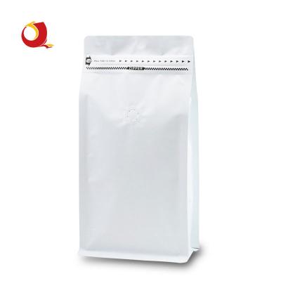 China Custom Matte White Flat Bottom Moisture Proof Resealable Pouch Mylar Food Packaging Bags Zip Lock Zipper Mylar Valve Bags For Powder for sale