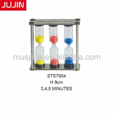 China Home Decoration / Presents Mini Sand Timer With Metal Triple Frame Tea Time Sand Clock for sale