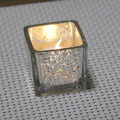 China Home Decor Shiny Glass Candle Cup Home Decoration Table Candle Holder Electroplating Glass Jar For Soy Wax for sale