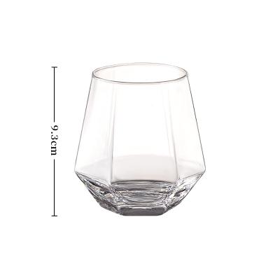 China Hot Selling Liquor Decanter Mouth Viable Handmade Hexagon Cup Lead Free Crystal Wine Glass Set Amazon Wine Glass Whiskey for sale