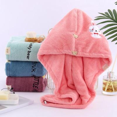 China Thick Quick Drying Hair Towel Washable Moisture Proof Customizable Design for sale