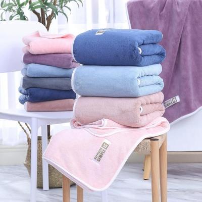 China Bathroom Coral Fleece Microfiber Hair Towel Portable For Travel Use for sale