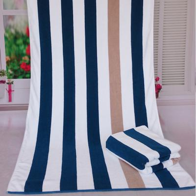 China 100% Cotton Material Blue And White Beach Towels Washable Customized for sale