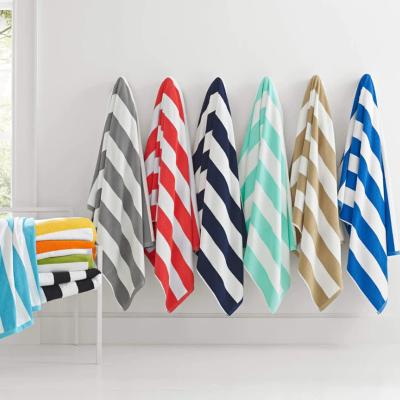 China Custom 100 Cotton Towel Easy Cleanup Fade Resistant Striped Cotton Towels for sale