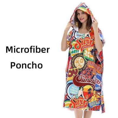 China Quick Dry Lightweight Microfiber Poncho Towel Customized Microfiber Changing Poncho for sale