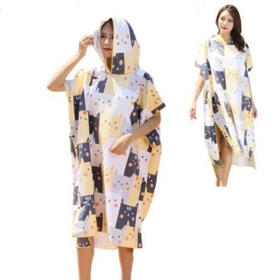 China Holeproof Microfiber Poncho Towel Customized Quick Dry Changing Towel for sale