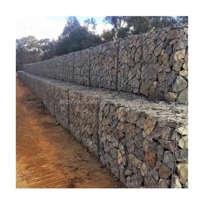 China Gewebte Maschen galvanisierte Gabion Stein Wand Käfig für Garten Dekoration und Stützmauer zu verkaufen