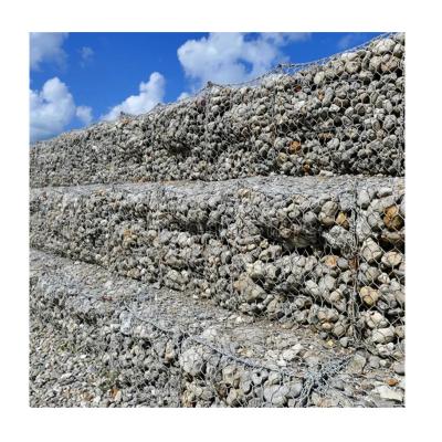 China Stone Filled Woven Mesh Gabion Basket Retaining Wall Design for Seawall Protection for sale