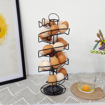 China Spiral Stocked Egg Rack With Handle Rotating Storage Rack Egg Desktop Display Rack Suitable For Kitchen for sale